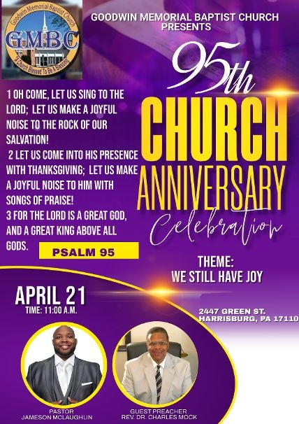 95th Church Anniversary Celebration @ Goodwin Memorial Baptist Church